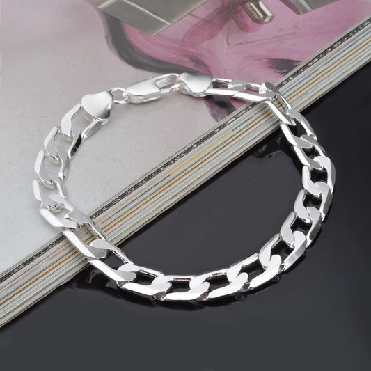 Silver Beat Link Bracelet – Moderne 925 Sterling Zilveren Schakelarmband