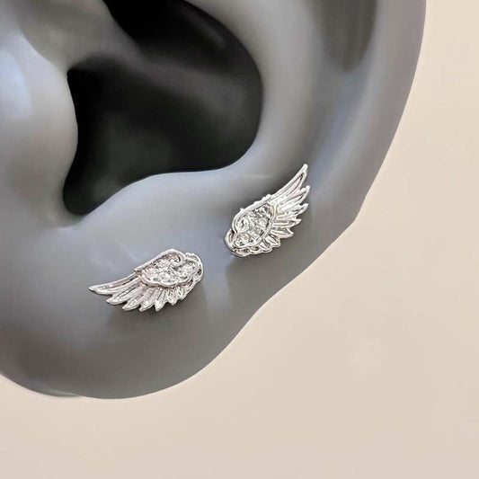 Celestial Aria Wing Earrings – 925 Sterling Zilveren Engelvleugel Oorbellen met Sprankelende Zirkonia