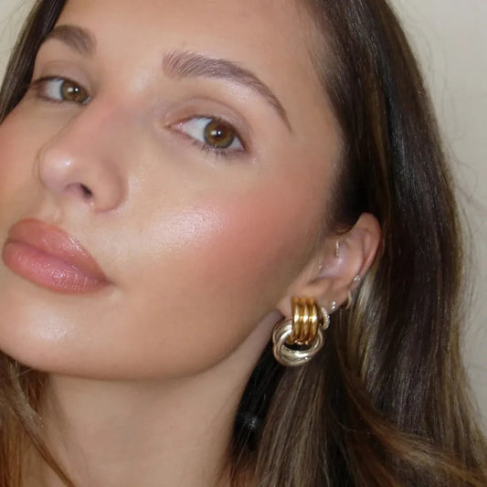 Harmony Link Earrings – Two-Tone Melody Hoops