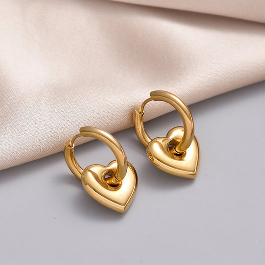 Starlove Serenade Earrings – Elegante Hoop Oorbellen met Ster- en Hartbedel