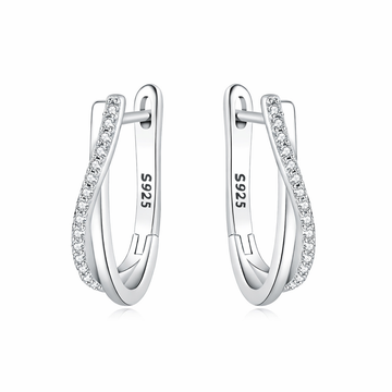 Aria Silver Hoops – 925 Sterling Zilveren Oorbellen met Sprankelende Harmonie