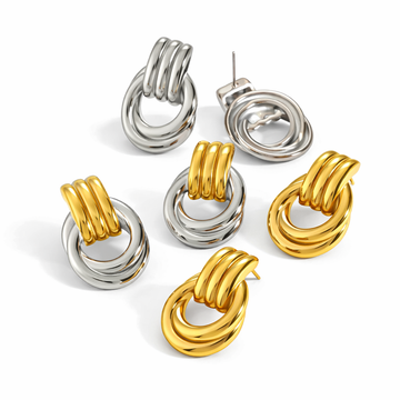 Harmony Link Earrings – Two-Tone Melody Hoops